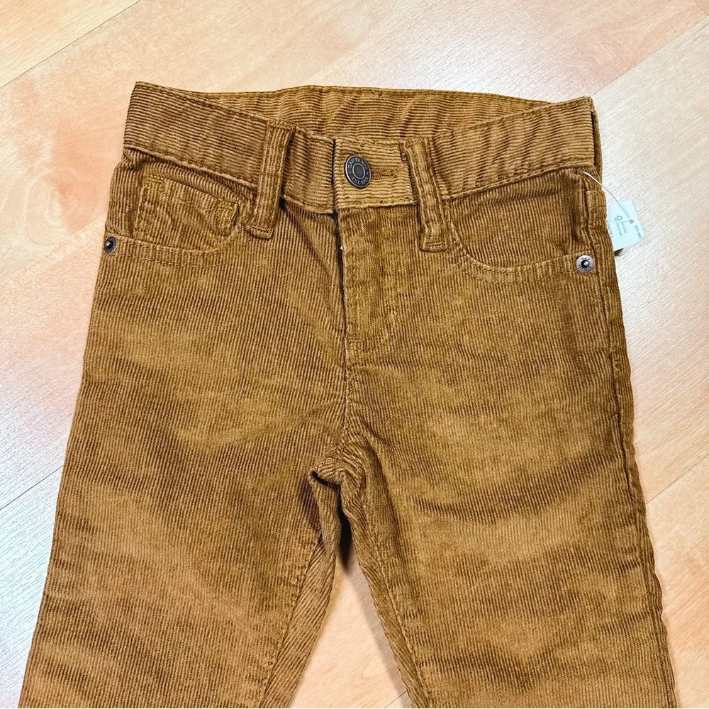 Gap Denim Brown Corduroy Slim Straight Leg Pants Toddler Boys Size 2T NWT
